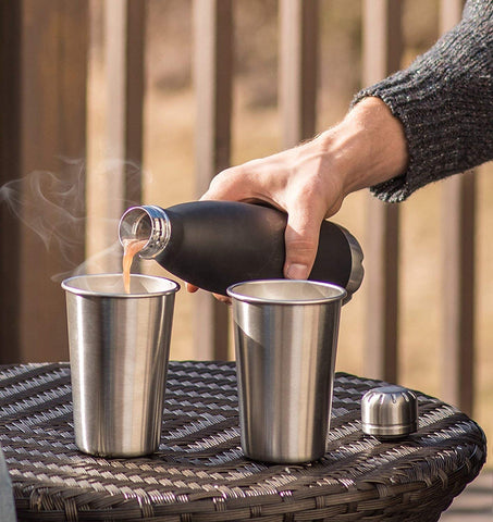 Modern Innovations satin-finish stainless tumbler with sleek, durable look