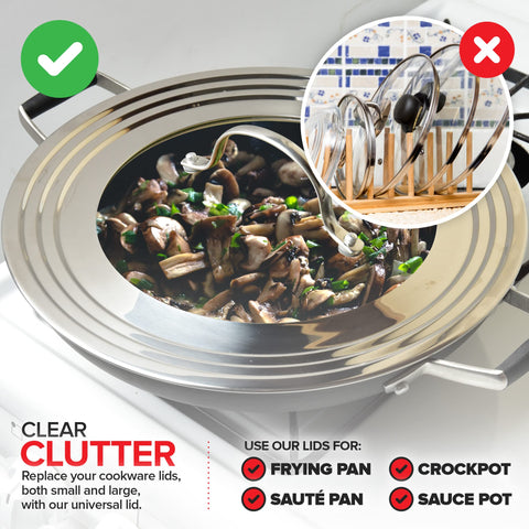 Modern Innovations tempered glass top allows watching simmering food without lifting.