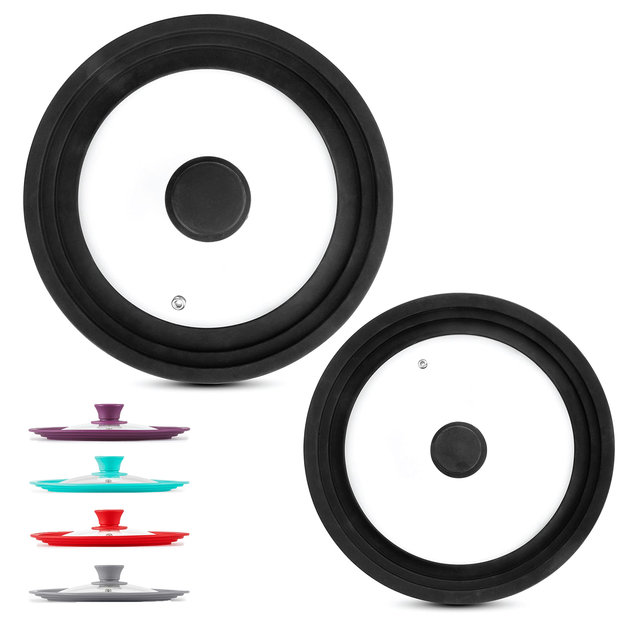Modern Innovations universal lid for 7-inch cookware with space-saving design and clear top.