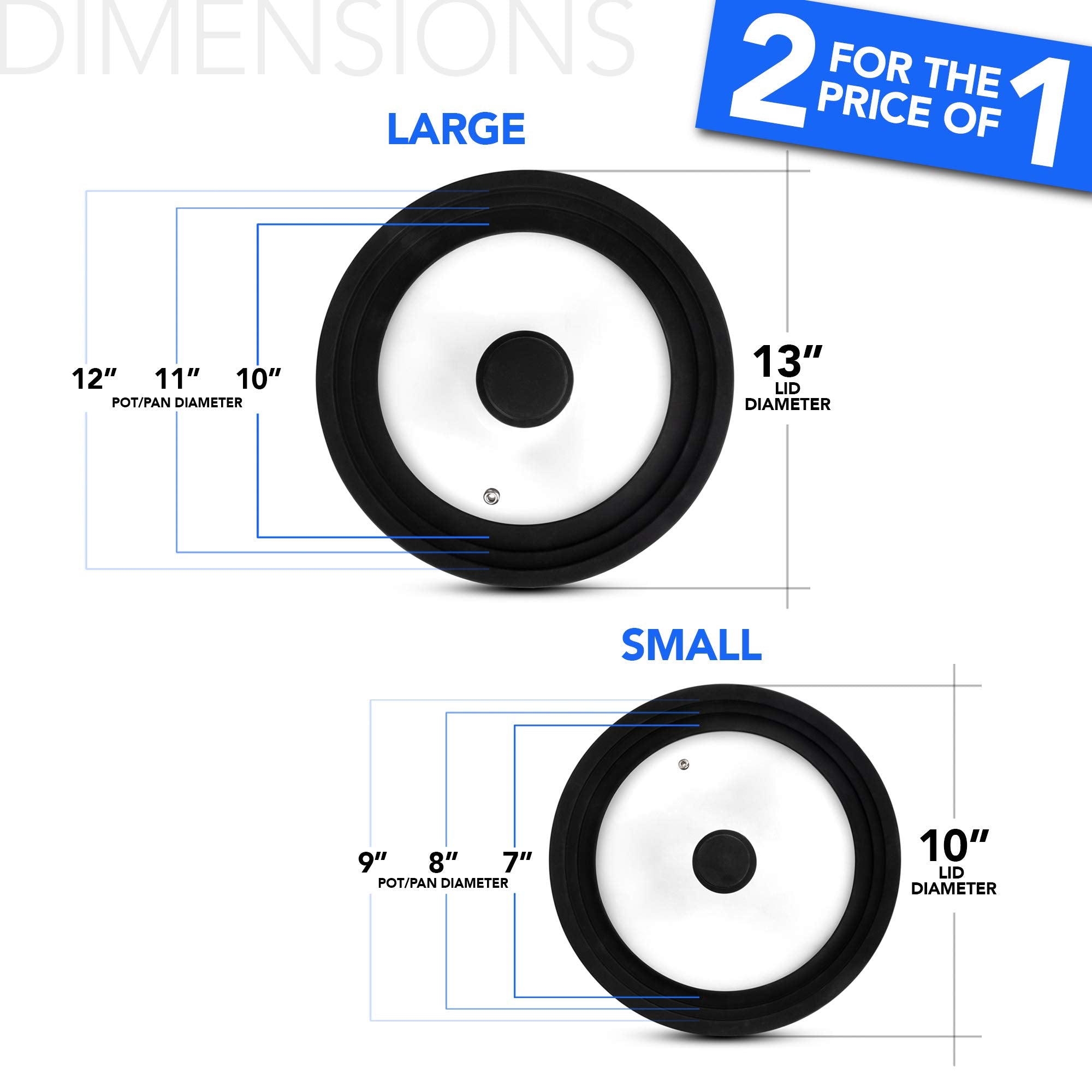 Modern Innovations universal lid for 8-inch cookware with vented glass and safe handle.