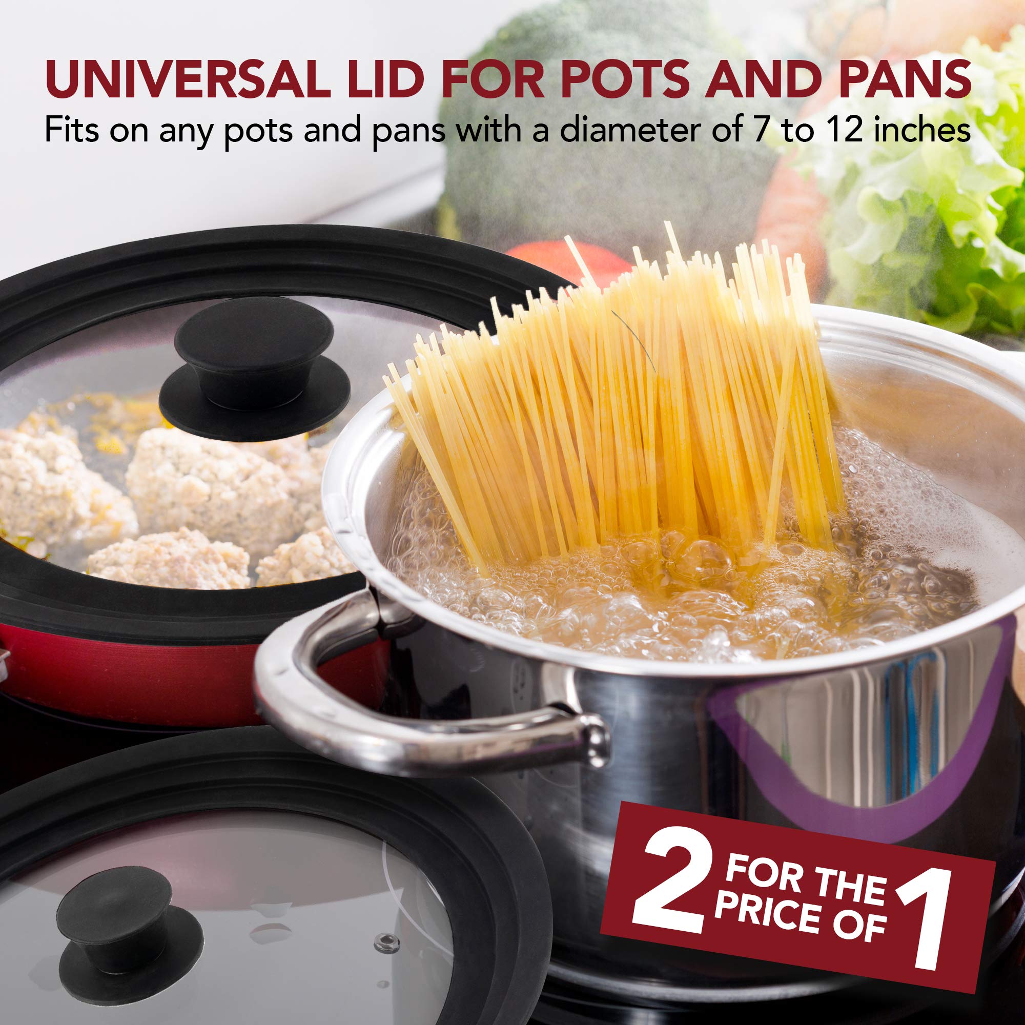 Modern Innovations universal lid glass-top view aids quick food monitoring.