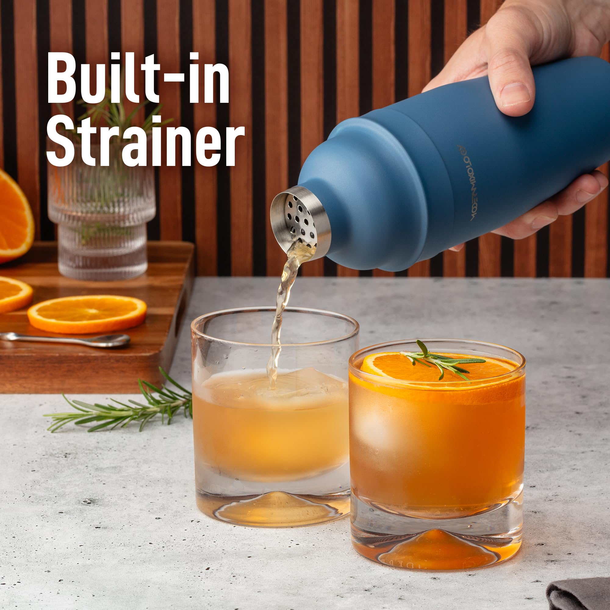 Modern Mixology double-sided jigger for accurate cocktail measures.