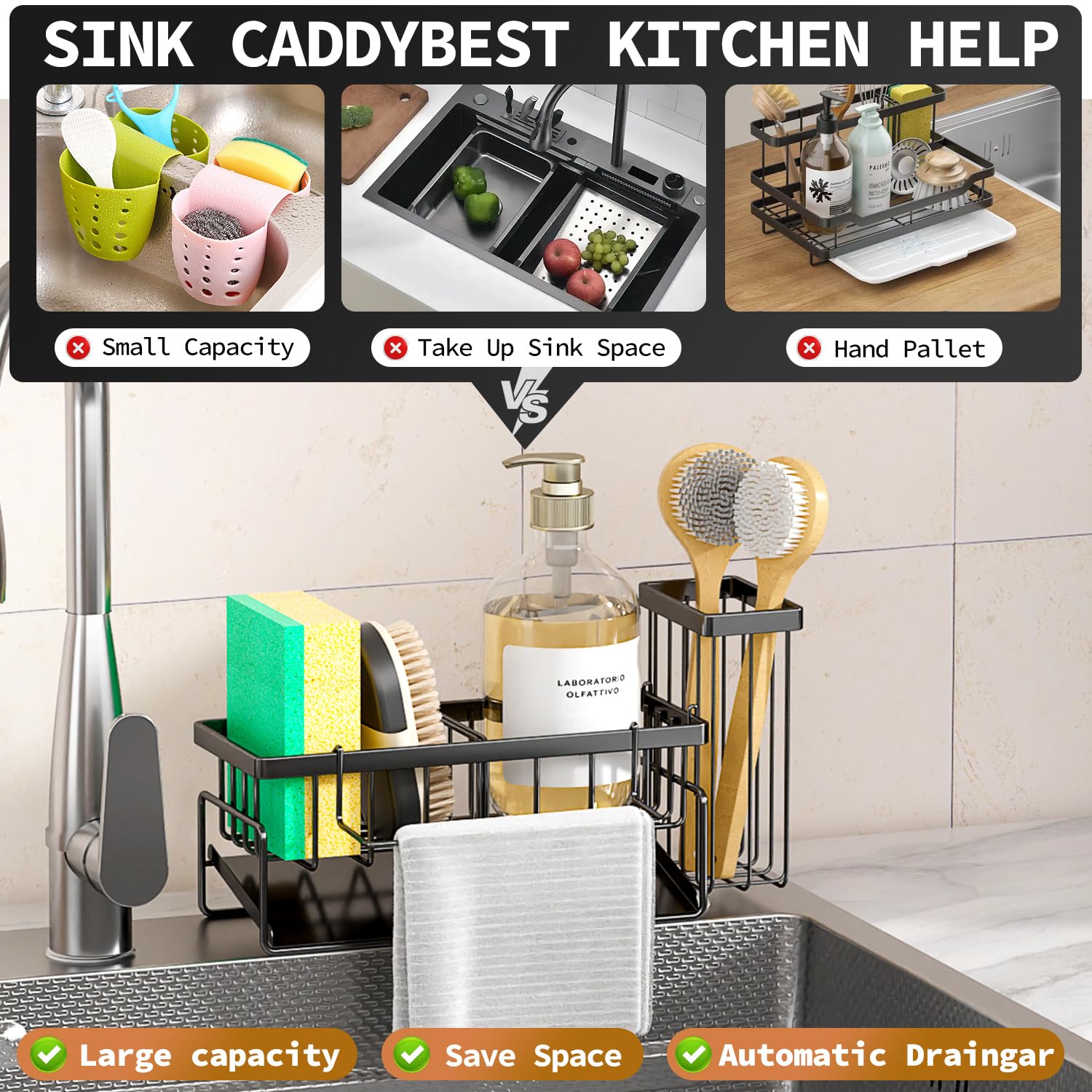 MODRACKLY dish soap bottle holder saves counter space near the sink