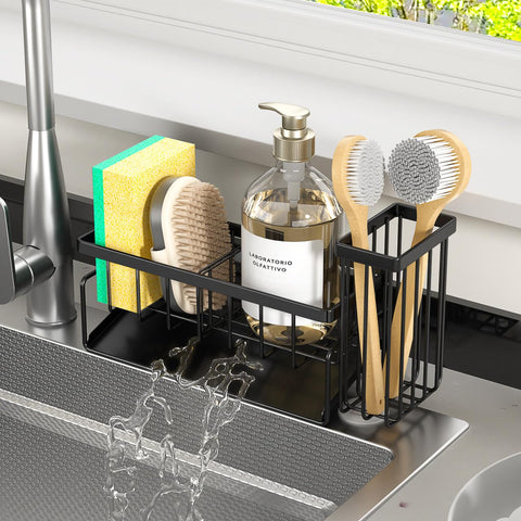 MODRACKLY sponge holder auto-drain sink keeps countertops dry and hygienic