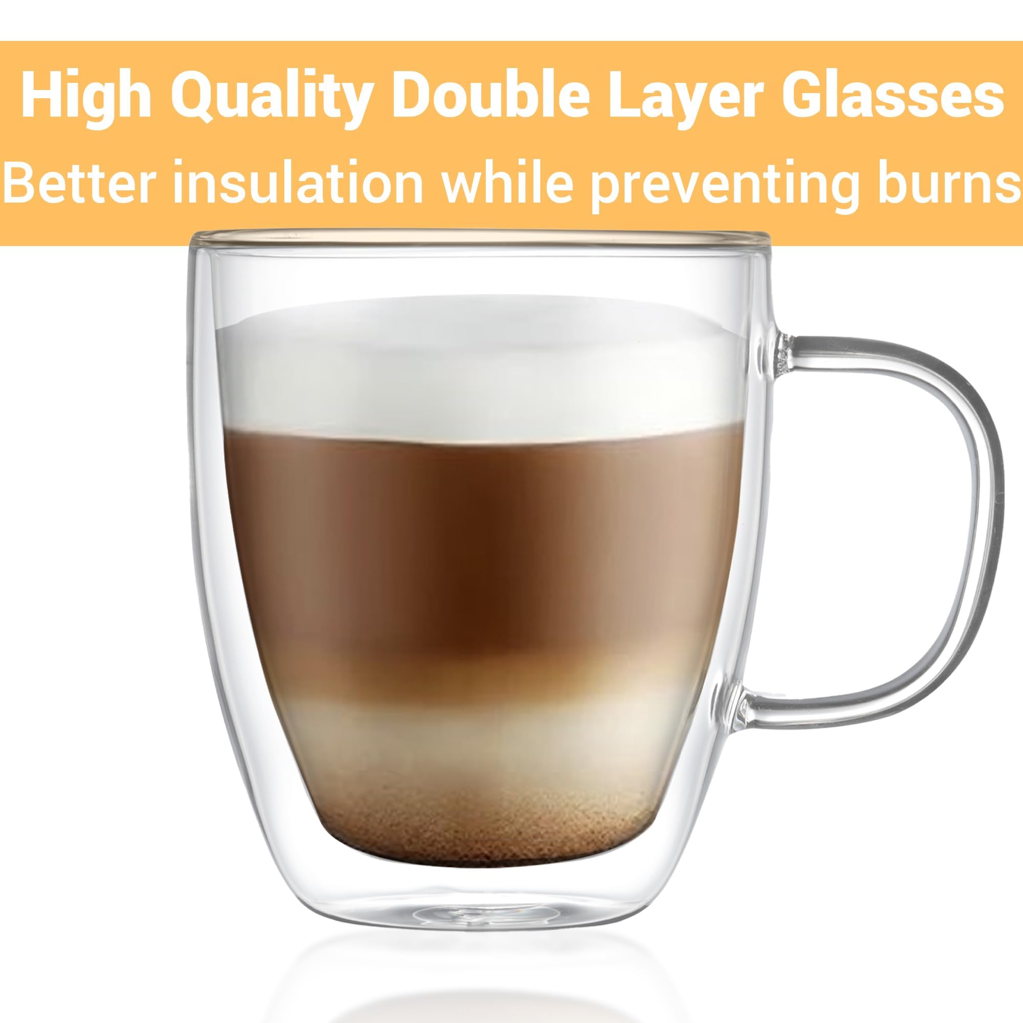 Modvera borosilicate glass ensures heat resistance and keeps outer surface dry.