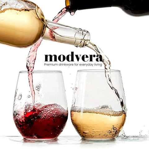 Modvera wine glass showing chip-resistant rim design for long-lasting use