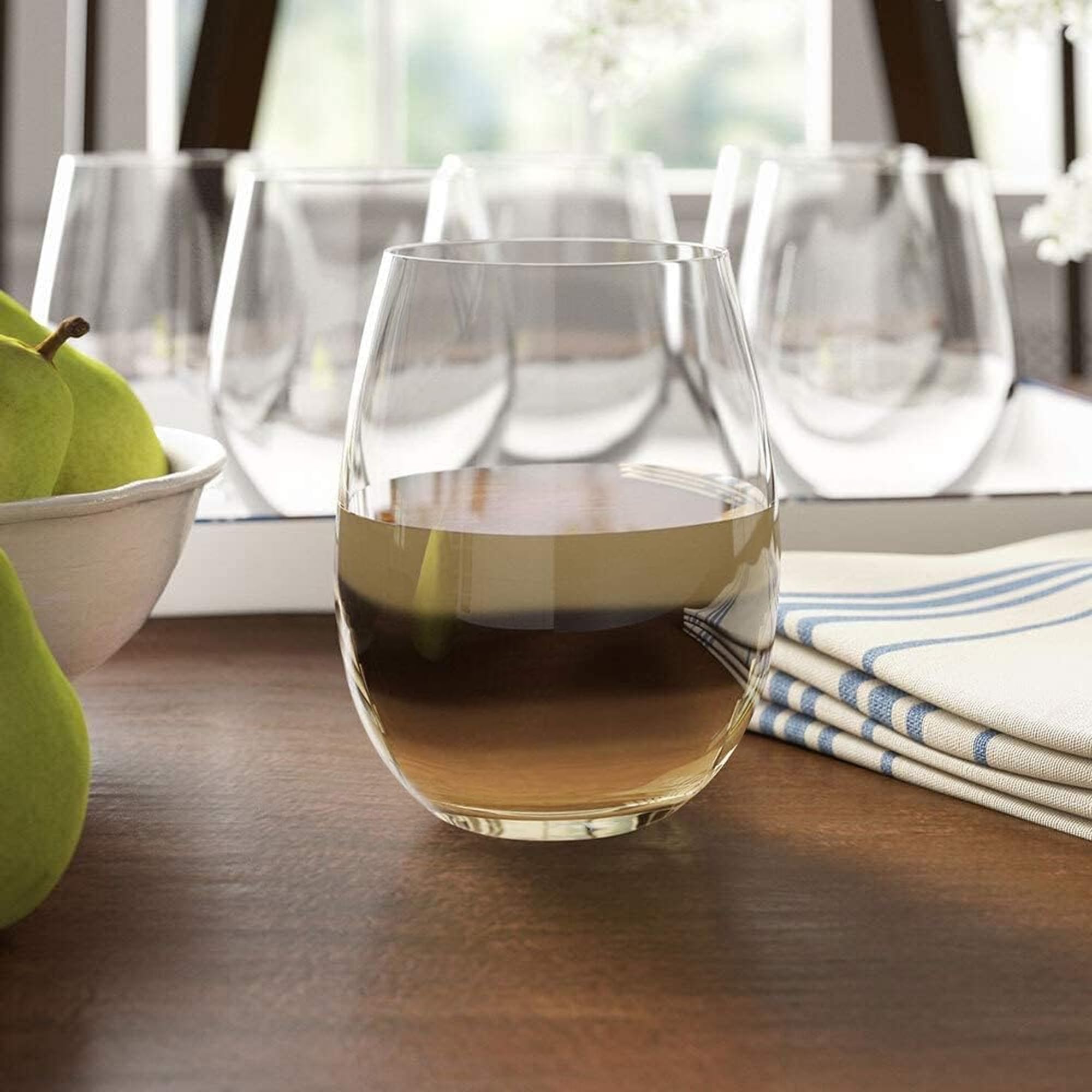 Modvera stemless wine glasses 15oz aeration bowl for enhanced aroma