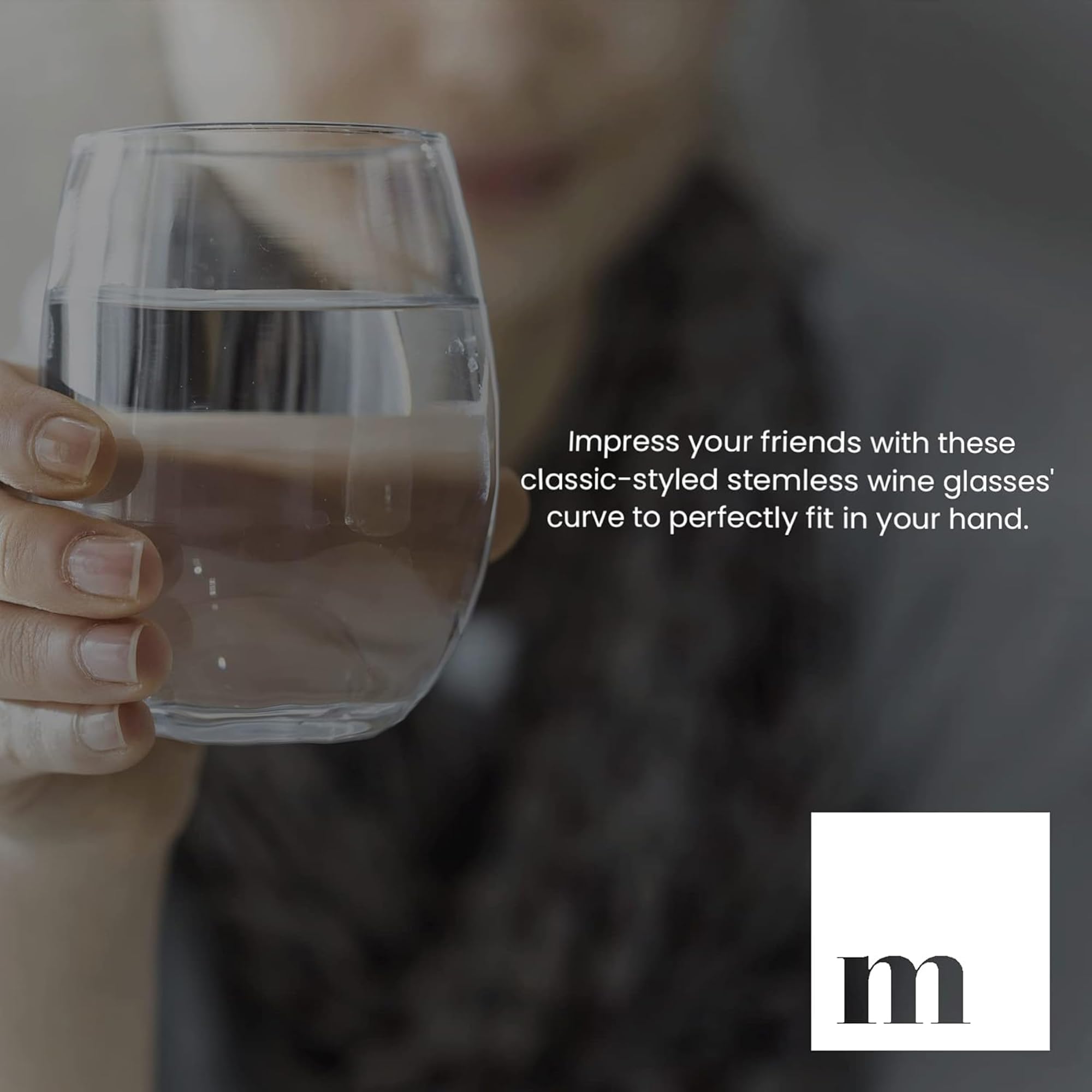 Modvera stemless wine glasses 15oz dining table setting mood uplift