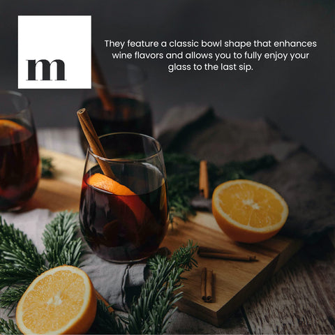 Wide-base Modvera stemless glass stabilizing spilled drinks during service