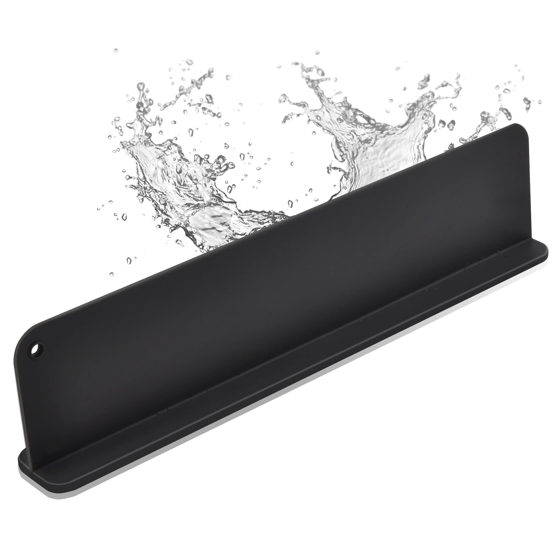 Mofason silicone sink splash guard front view protects clothing from splashes.