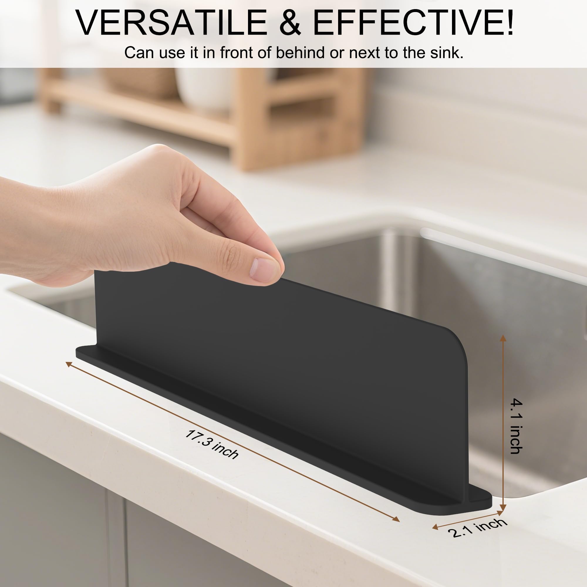Mofason silicone splash guard side view shows suction cups for easy installation.