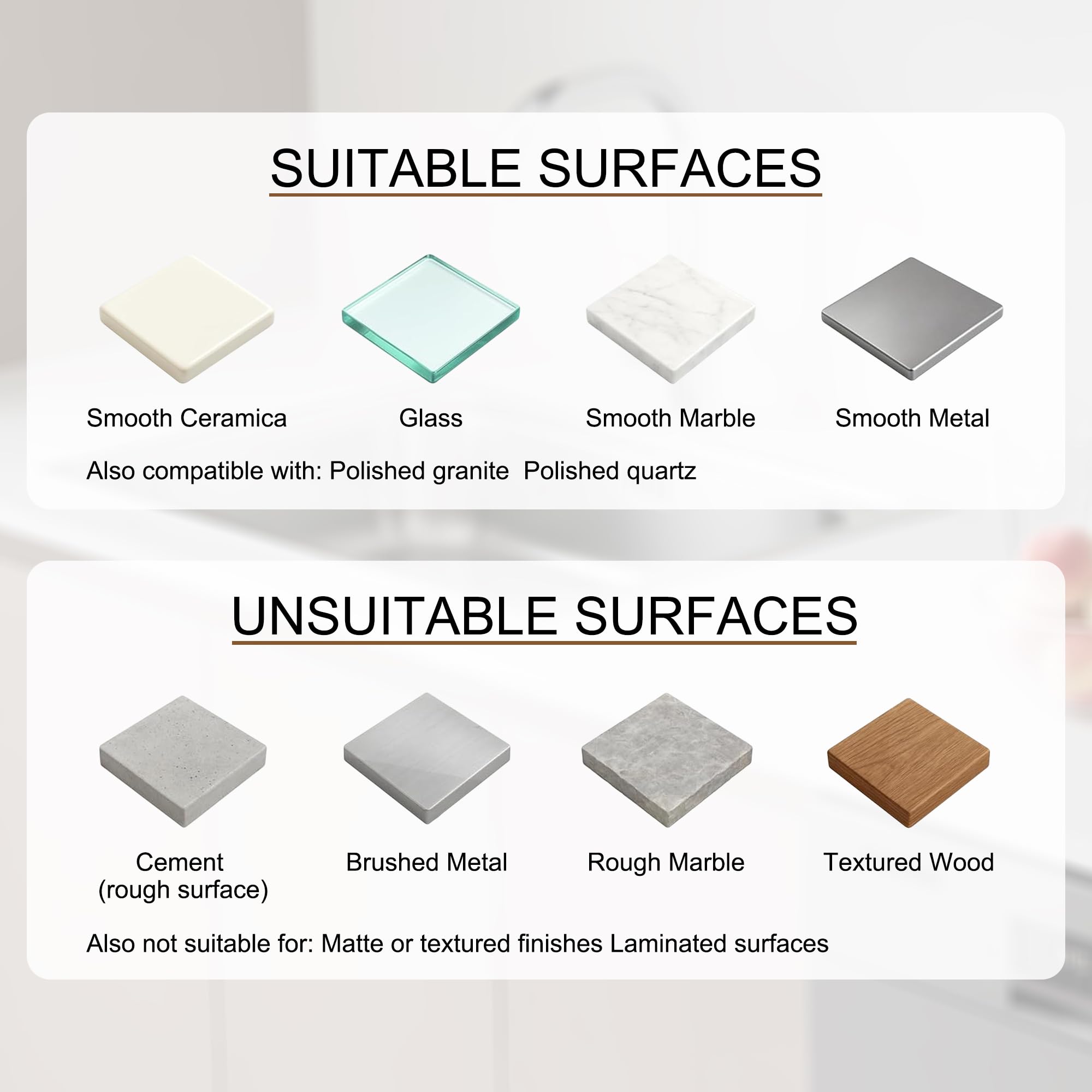 Mofason splash guard suction cups secure mounting on smooth surfaces.