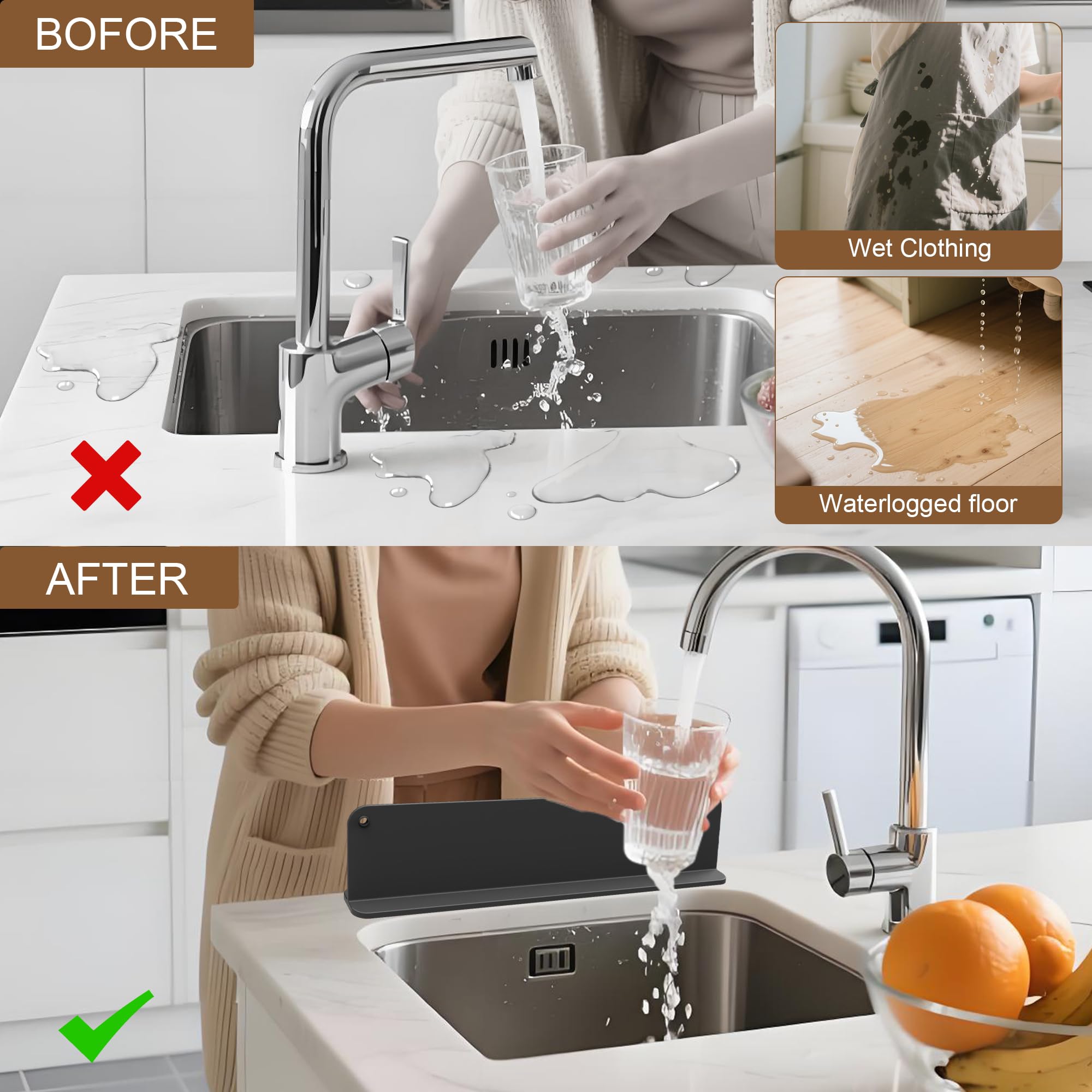 Mofason black silicone guard offers durability and water repellency in busy kitchens.