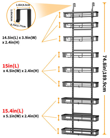 Moforoco 9-Tier unit on door showing organized jars and cans.