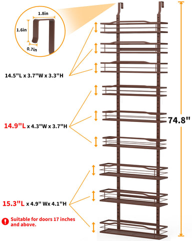 Moforoco bronze 9-tier shelf closeup shows sturdy metal construction for daily use