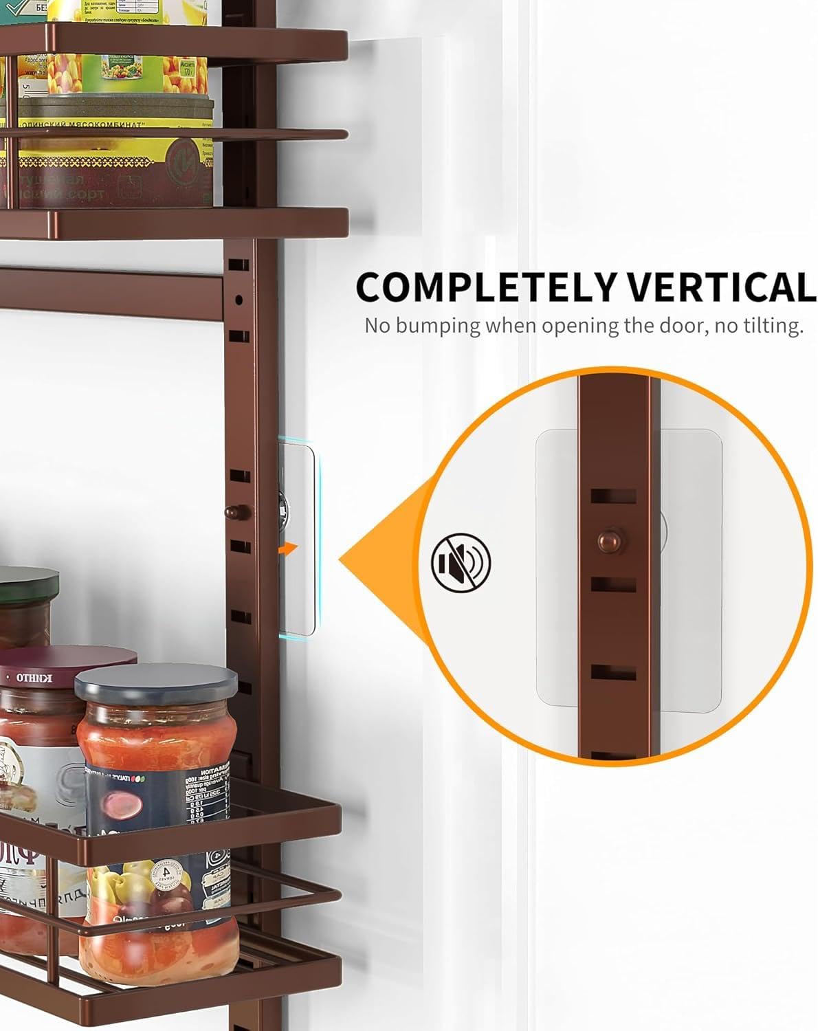 Moforoco bronze 9-tier pantry organizer stores spices and jars, saving space