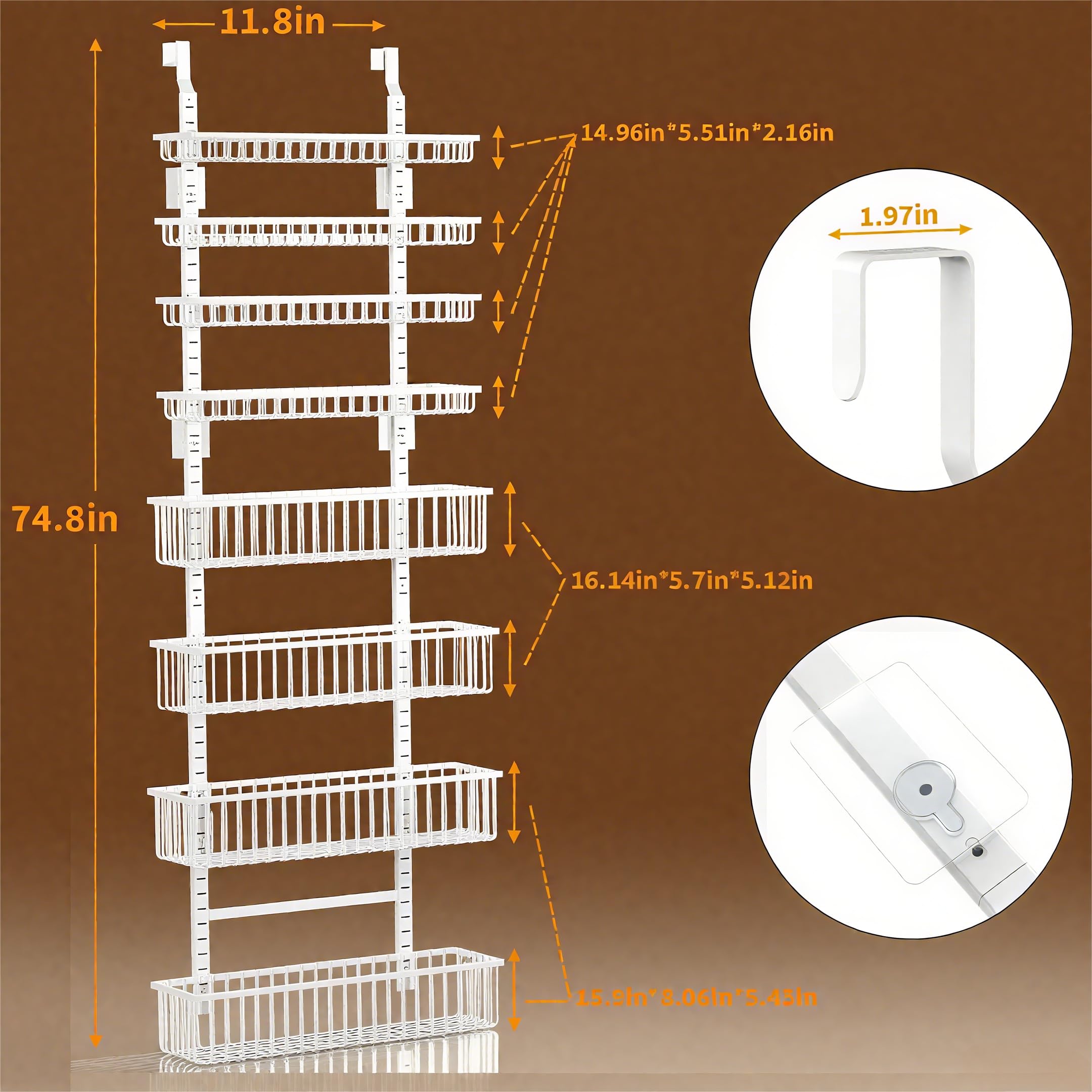 Moforoco eight-tier pantry baskets maximize storage for jars, snacks, and dry goods