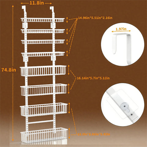 Moforoco eight-tier pantry baskets maximize storage for jars, snacks, and dry goods
