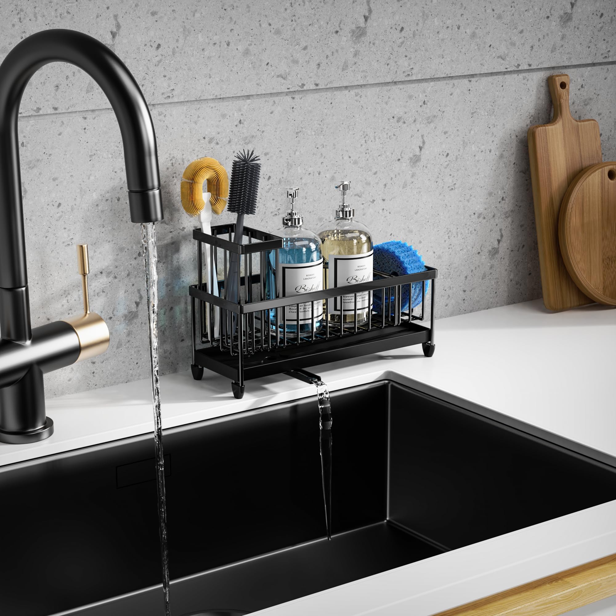 No installation is required; just place on the counter to organize items.