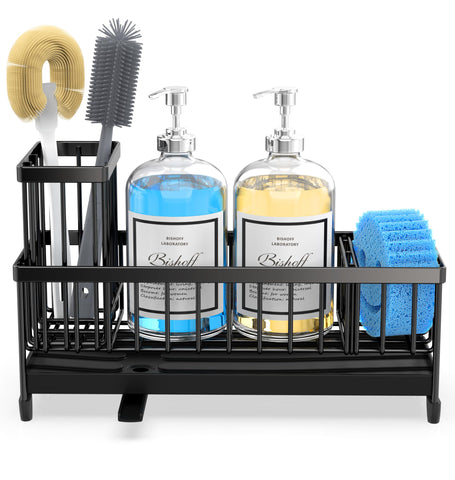 Moforoco soap dispenser tray keeps bottles within reach and organized.