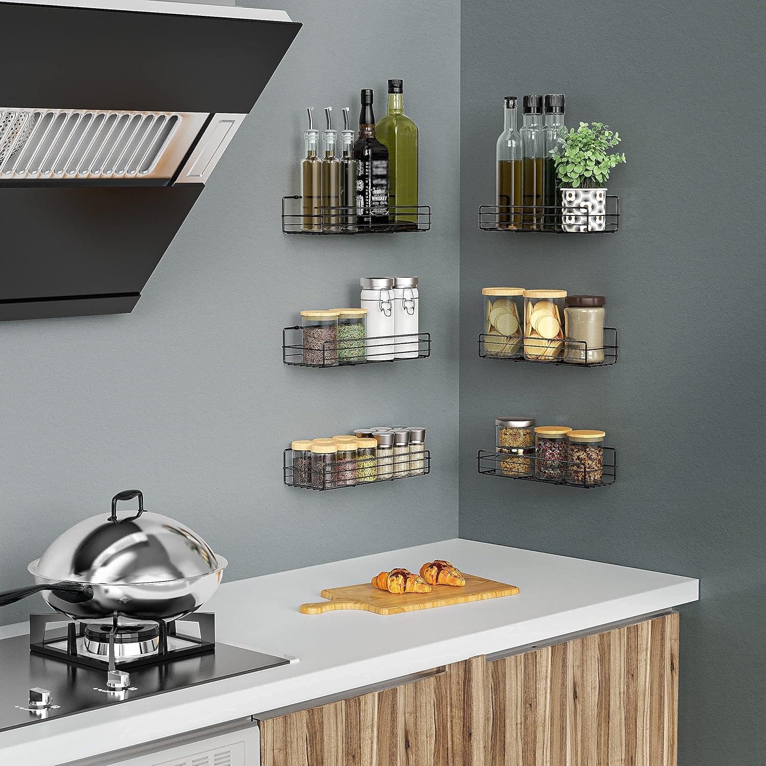 Moforoco spice rack front view shows a slim, space-saving design.