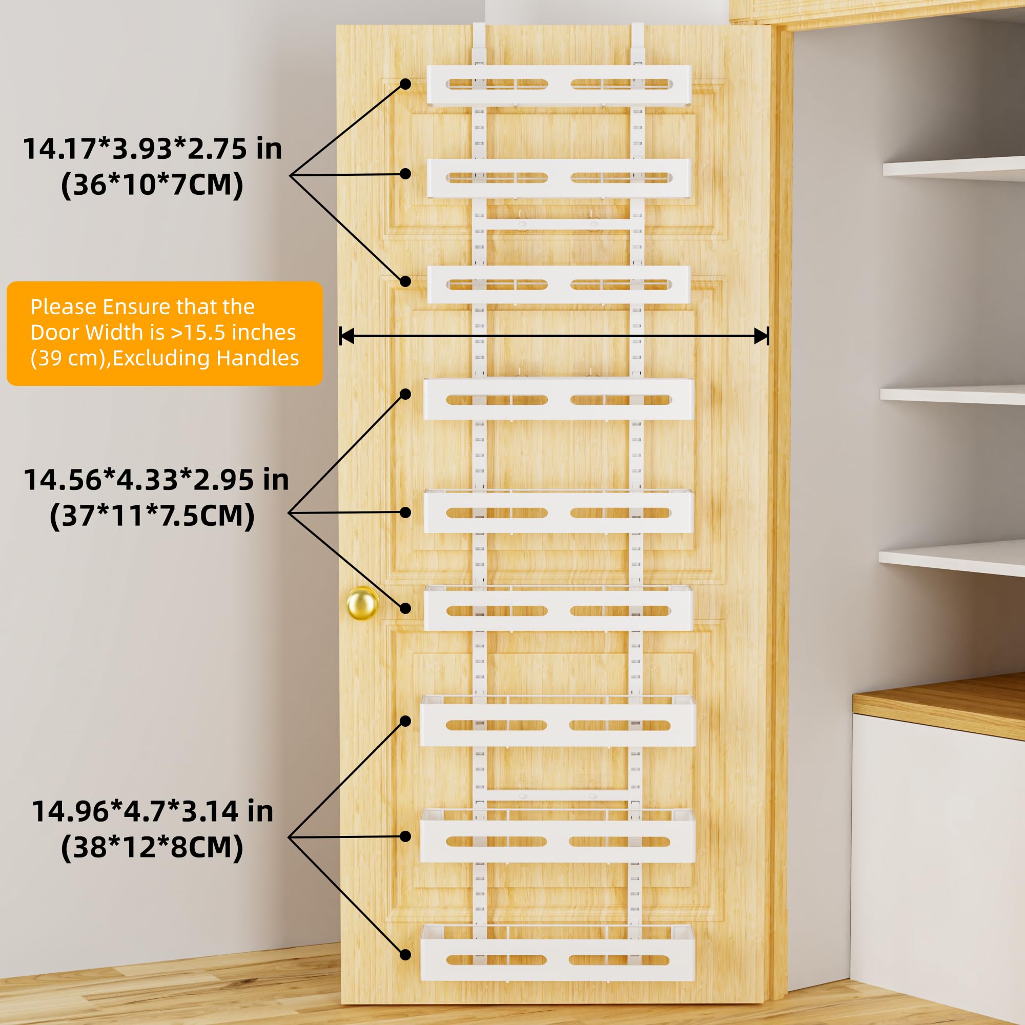 Moforoco door-mounted spice rack shelves maximize space in small kitchens.