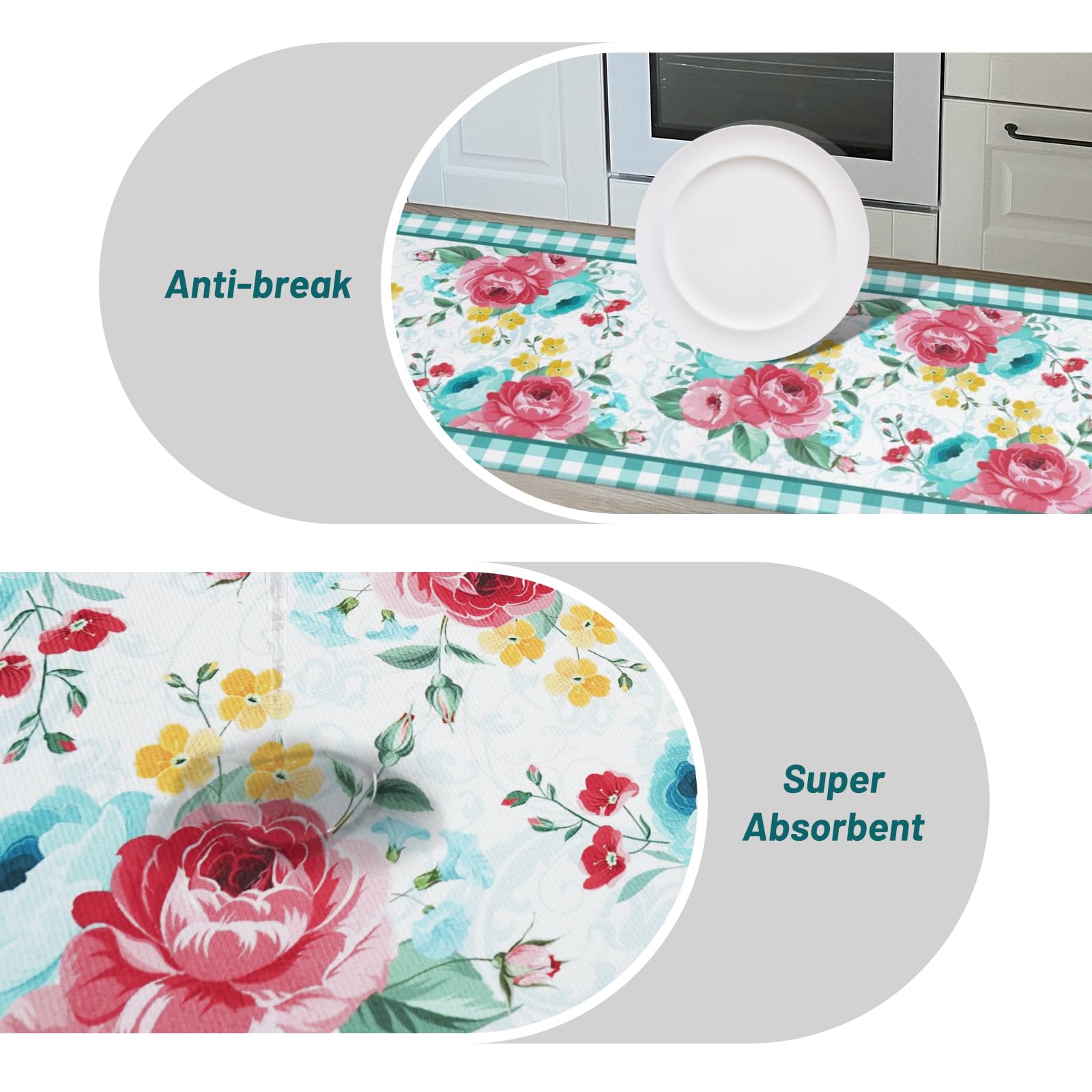 Mofvugz washable kitchen rugs are easy to care for after spills.