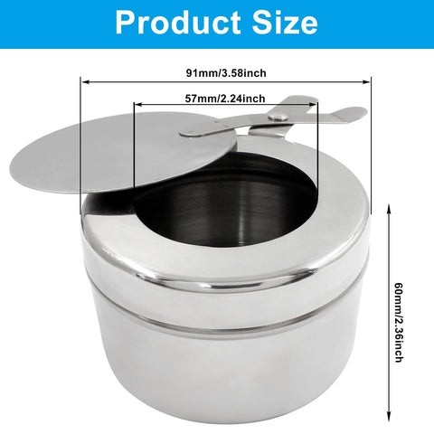 Moicstiy fuel holder's mirror-polished surface enhances a neat chafing setup.