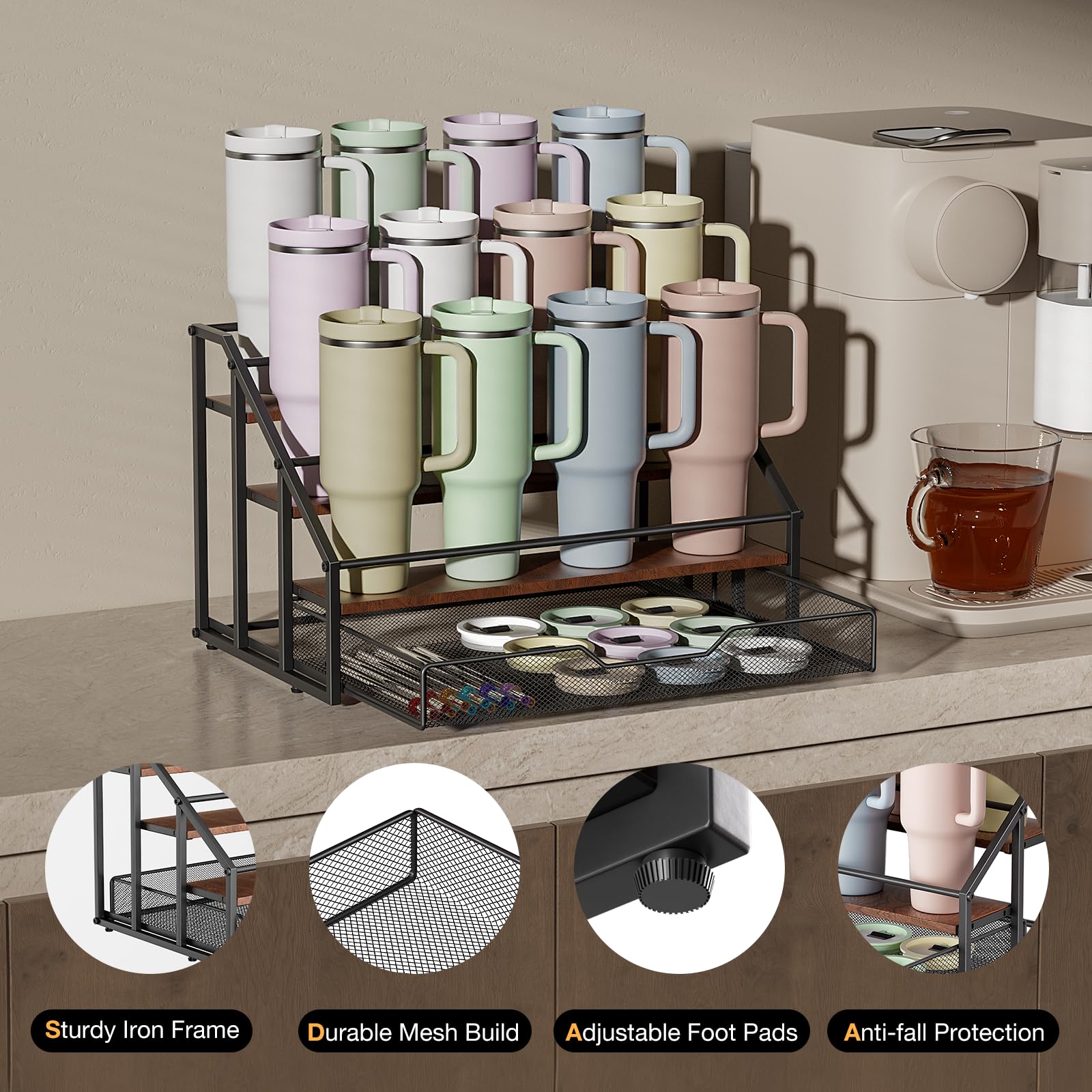 MOJOHAND pull-out basket provides easy access to lids and accessories