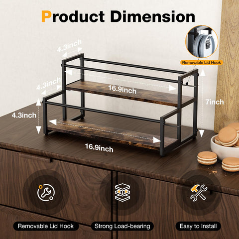 MOJOHAND rustic wood and iron frame adds durable kitchen style.