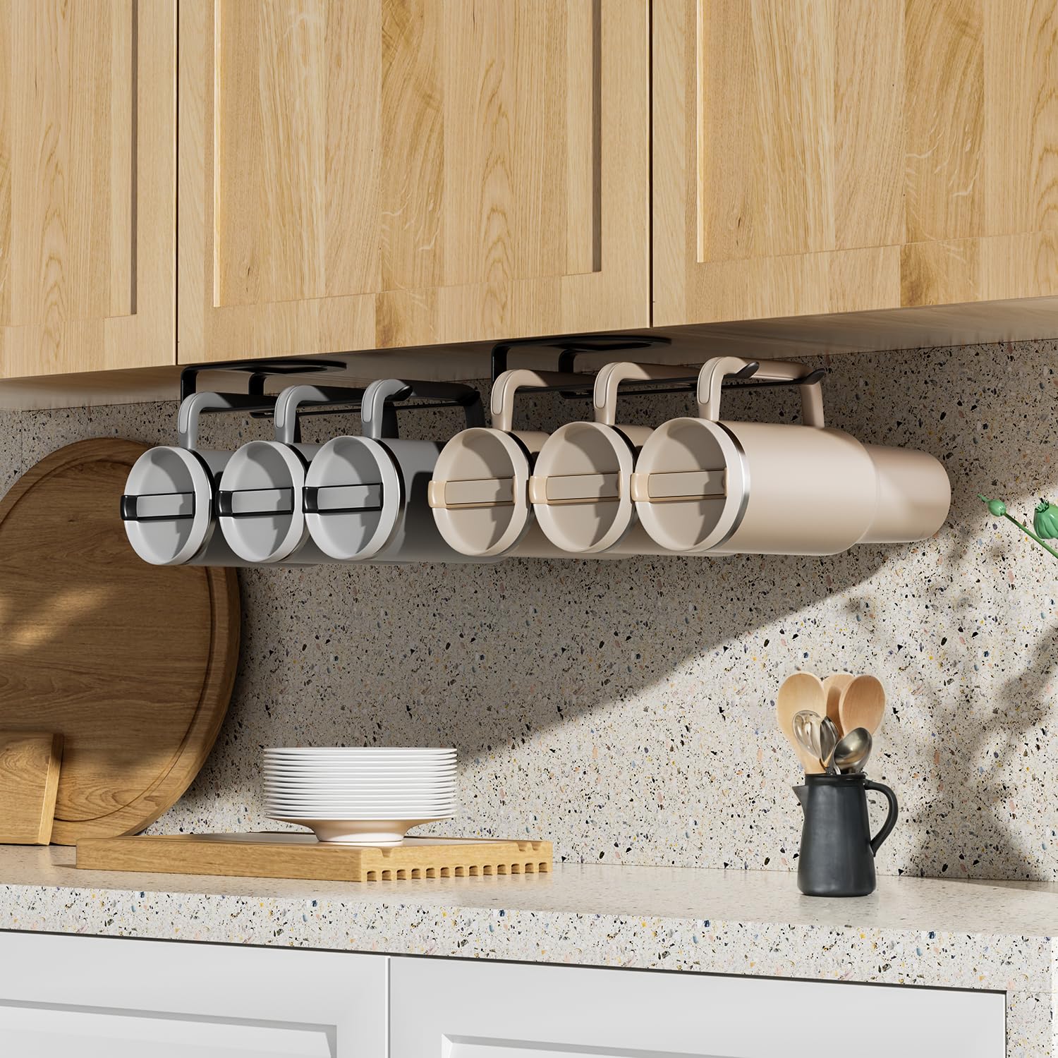 MOJOHAND organizer with tumbler keeps pantry clutter under control