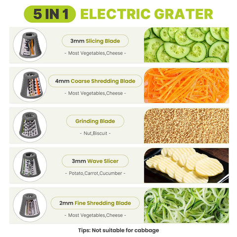 Mokero 5-in-1 blades close-up for precise slicing and shredding.