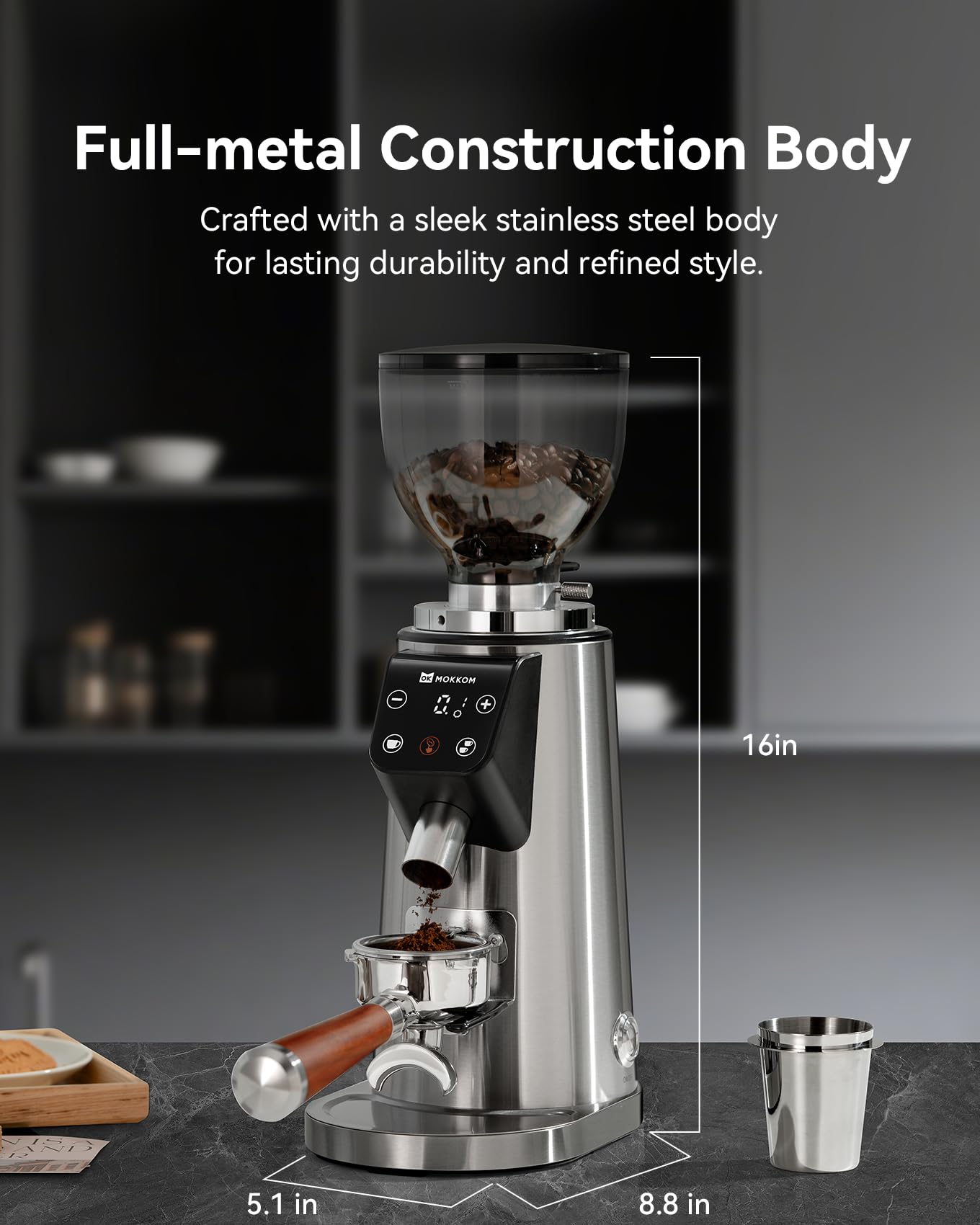 MOKKOM professional grinder designed for home baristas.