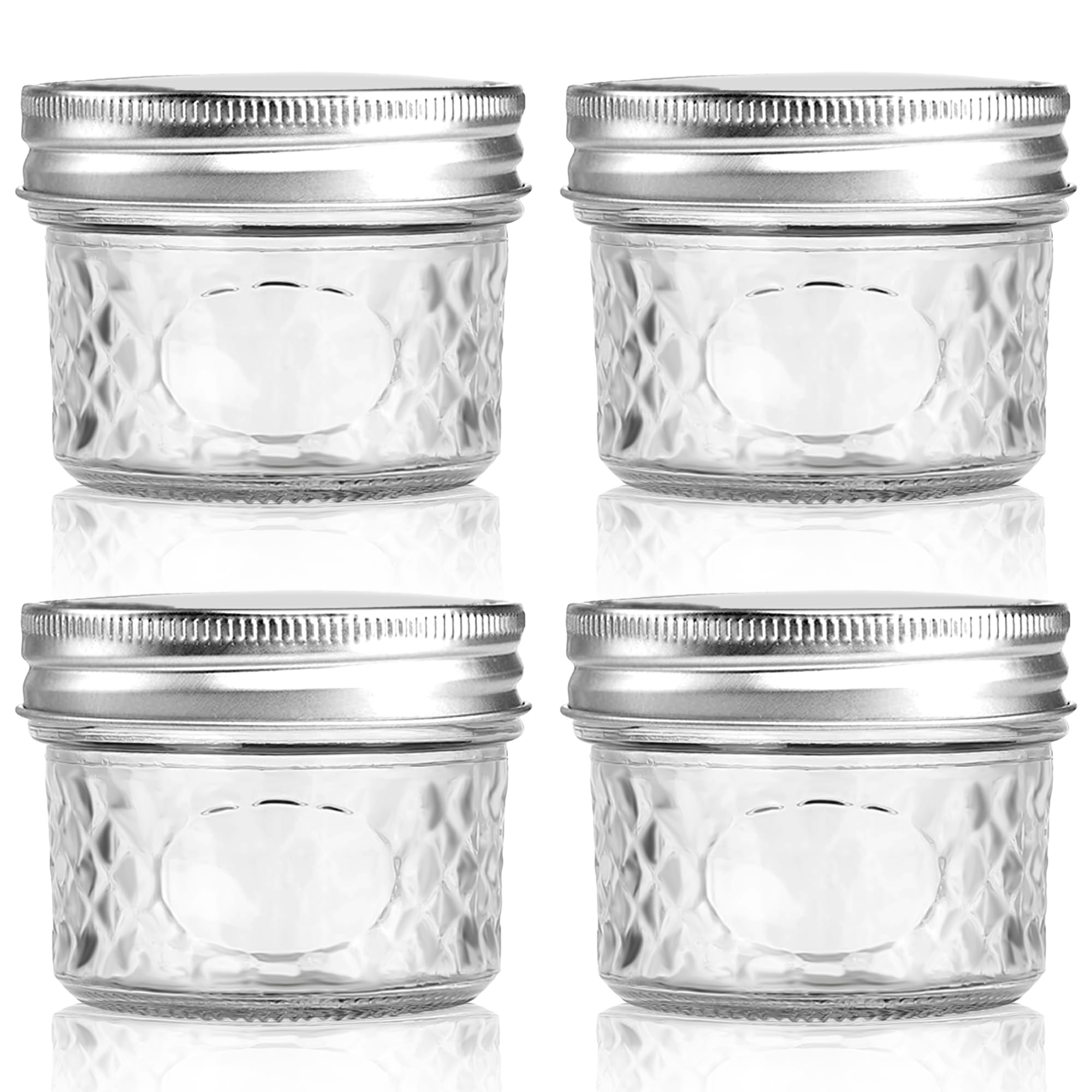 MOLADRI 4 oz clear glass jar for pantry organization and fresh storage.