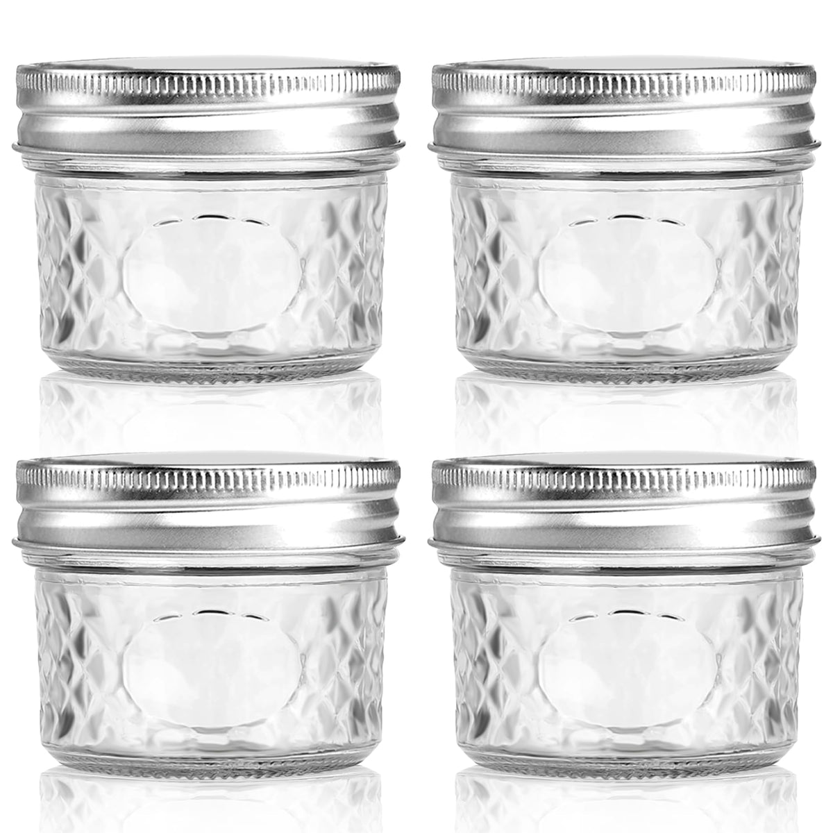 MOLADRI 4 oz clear glass jar for pantry organization and fresh storage.