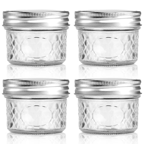MOLADRI 4 oz clear glass jar for pantry organization and fresh storage.