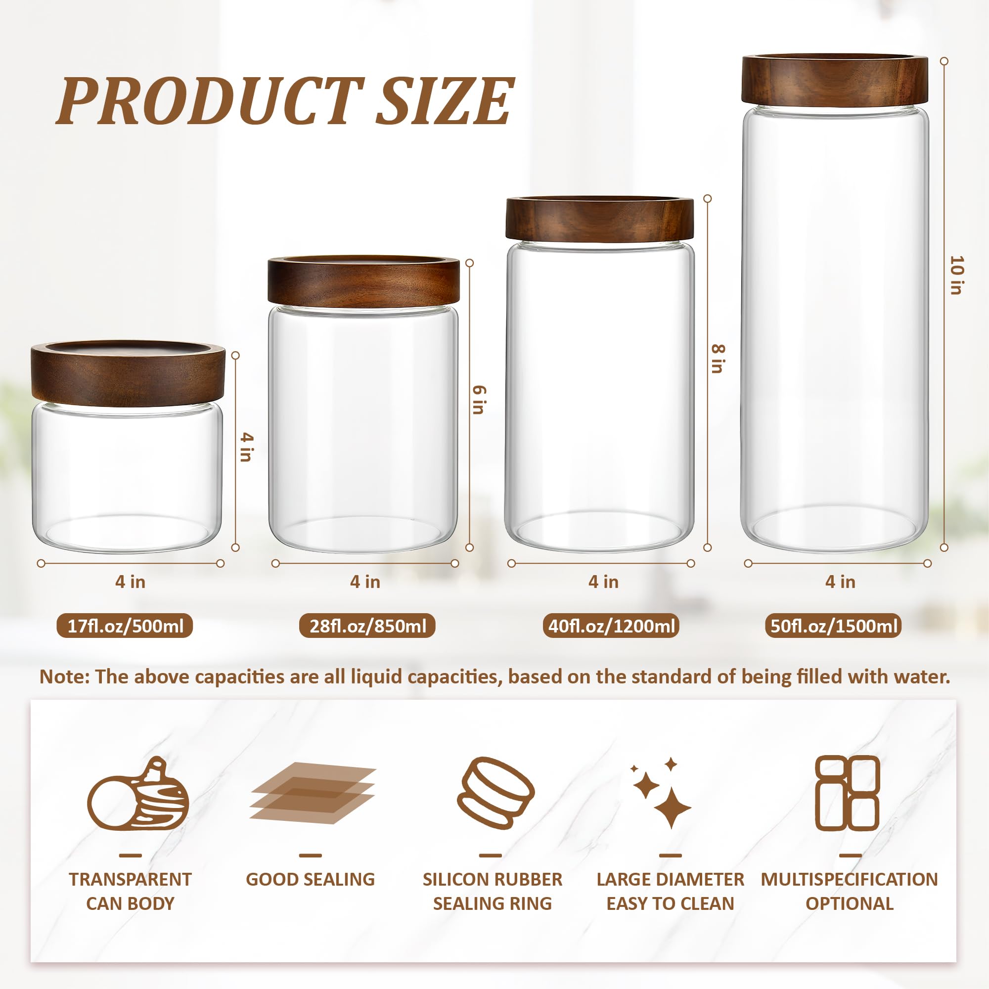 MOLADRI wide-mouth glass jar emphasizes easy filling and cleaning for bulk pantry items.