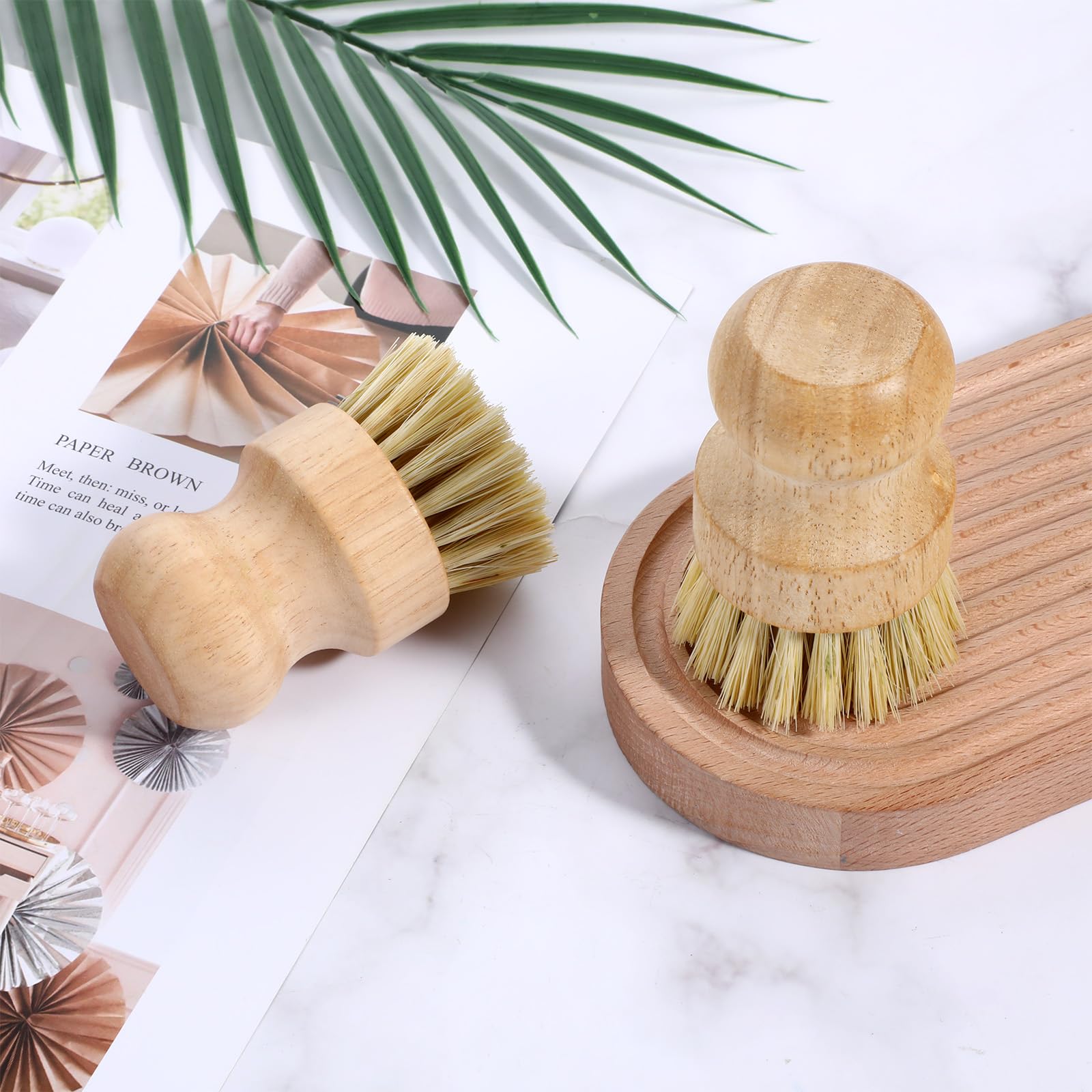 Molain dish brush set air-dries on a rack to stay clean.