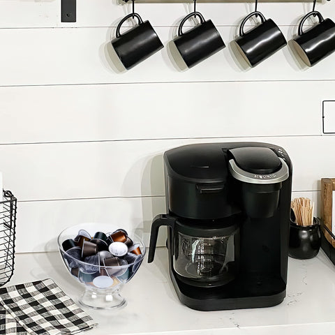MOLFUJ clear pod holder decorative display complements home decor while storing pods.