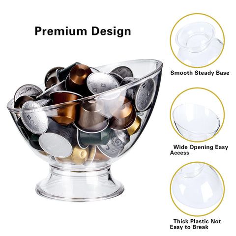 MOLFUJ espresso pod holder wide mouth enables quick capsule selection.