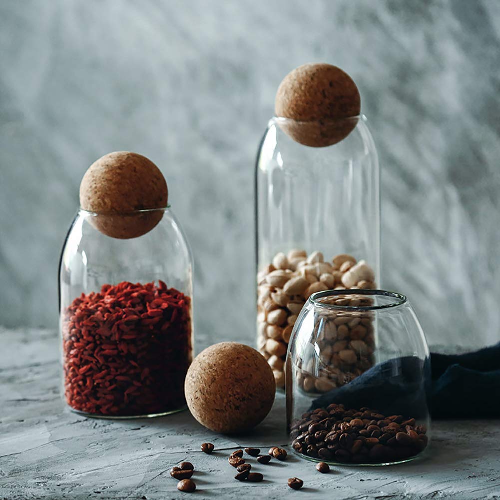 MOLFUJ wood lid airtight jar keeps flour and sugar dry and ready.