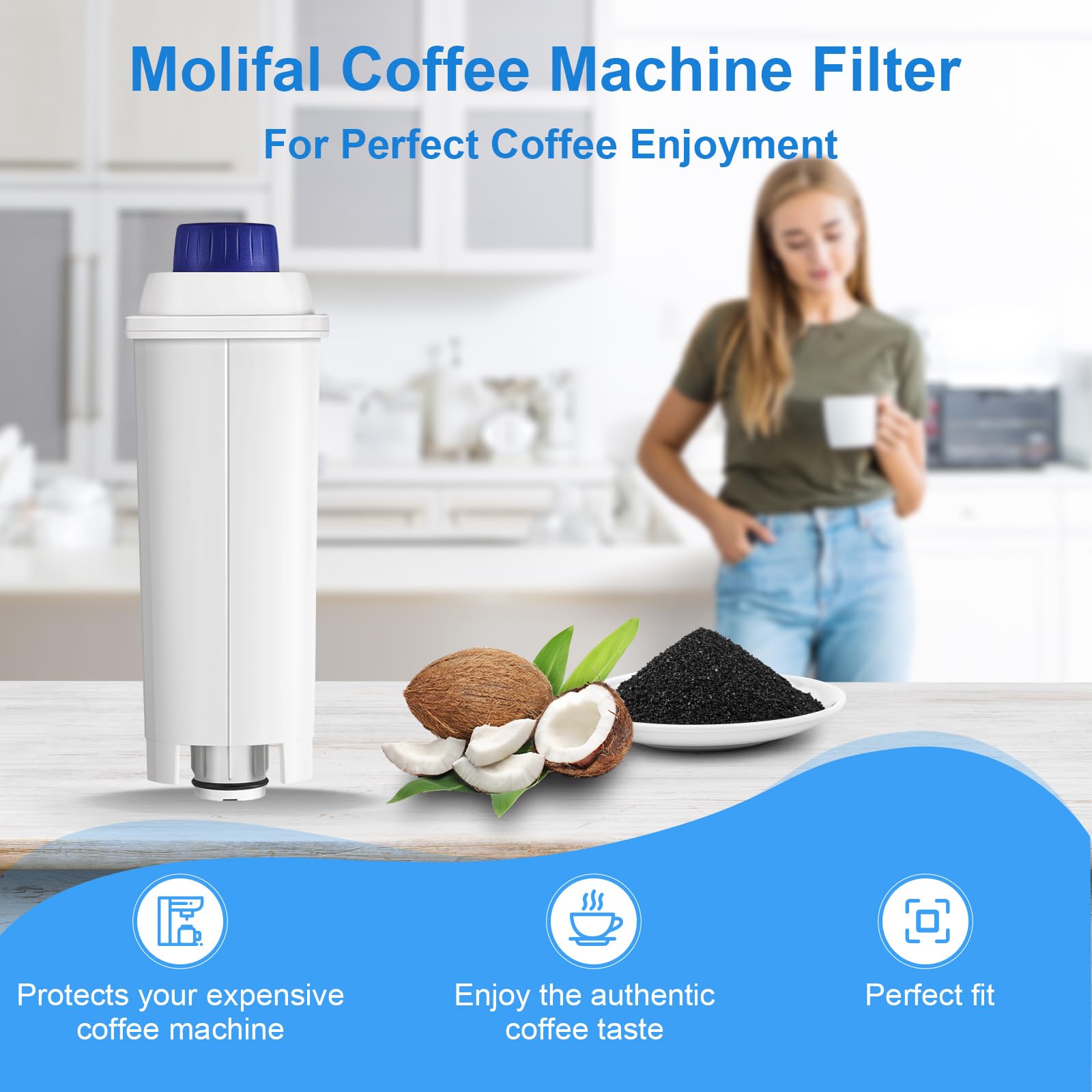Molifal filter with De'Longhi ECAM-series improves water quality