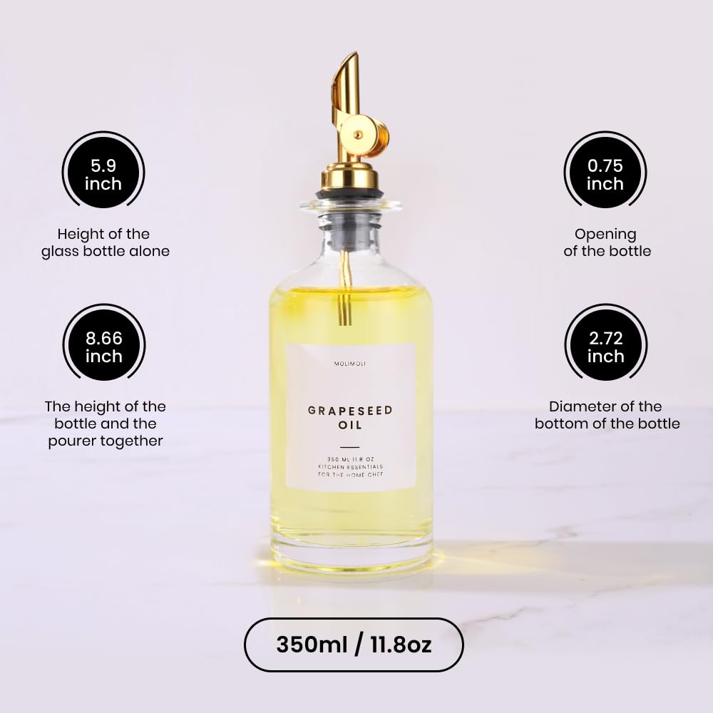 Molimoli glass bottles, 350ml each, showcase contents clearly and preserve freshness
