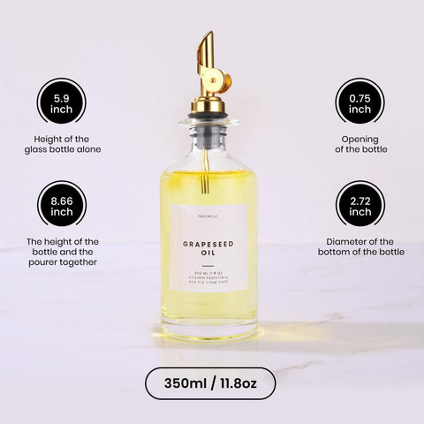 Molimoli glass bottles, 350ml each, showcase contents clearly and preserve freshness