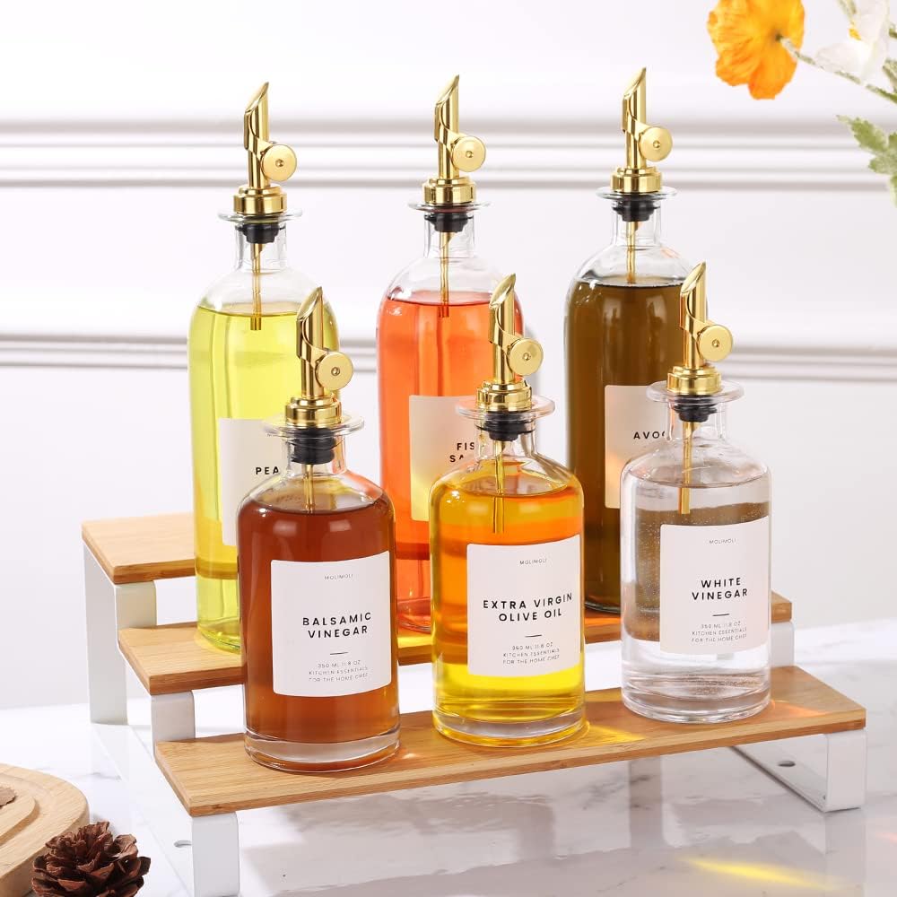 Molimoli bottles organized on the counter for versatile cooking uses