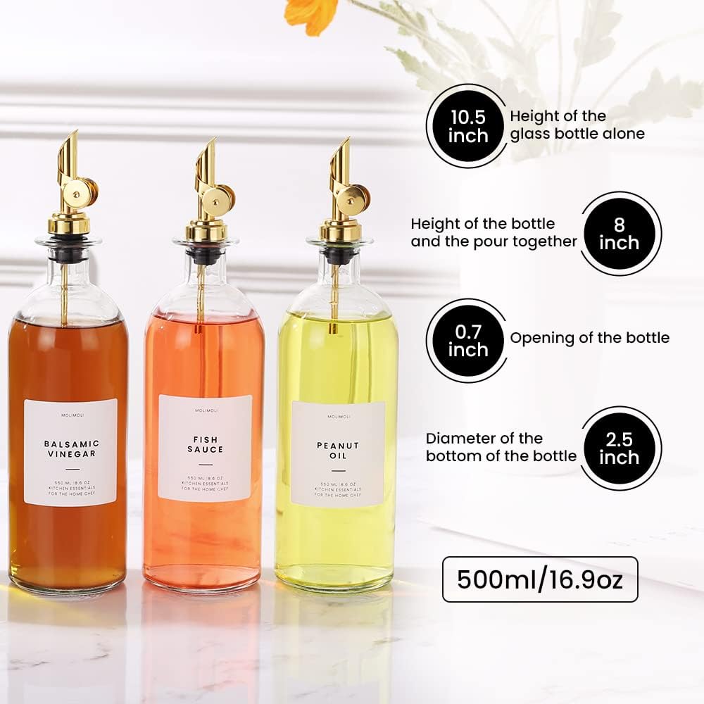 Molimoli label set with 36 waterproof labels for oils and vinegars
