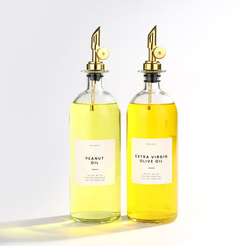 Molimoli oil and vinegar dispenser set with 500ml glass bottles for clean pours