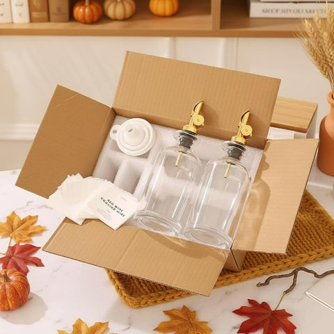 Molimoli syrup dispenser includes waterproof labels for organization.