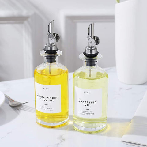 Molimoli two glass bottles feature a sleek, modern design for contemporary kitchens.