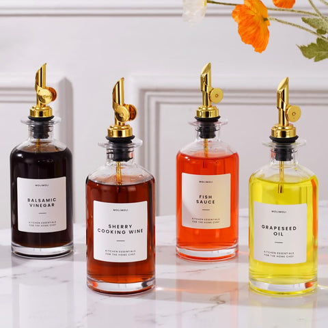 Molimoli versatile set for olive oil, vinegar, syrups, and dressings